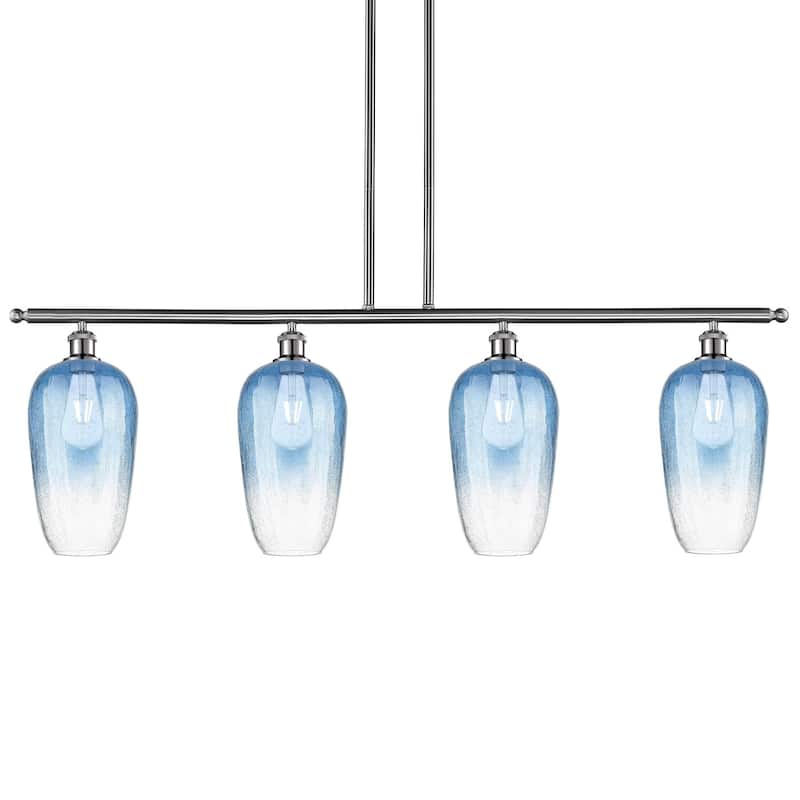 Innovations Lighting 516-4I-16-48 Brookhaven Flute Linear Brookhaven - Brushed Satin Nickel / Sapphire Blue