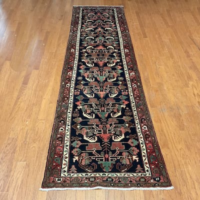 HERAT ORIENTAL Handknotted Tribal Persian Heriz Wool Runner - 3'5" x 13'4"