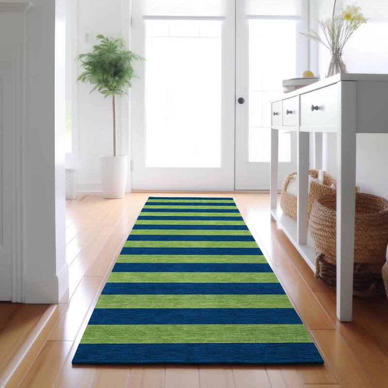 Premium Washable Super Soft Cabana Stripe Mayfield Rug - Navy - 2' 3" x 7' 6" - Runner