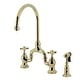 preview thumbnail 17 of 25, English Country Bridge Kitchen Faucets with Brass Sprayer Polished Brass