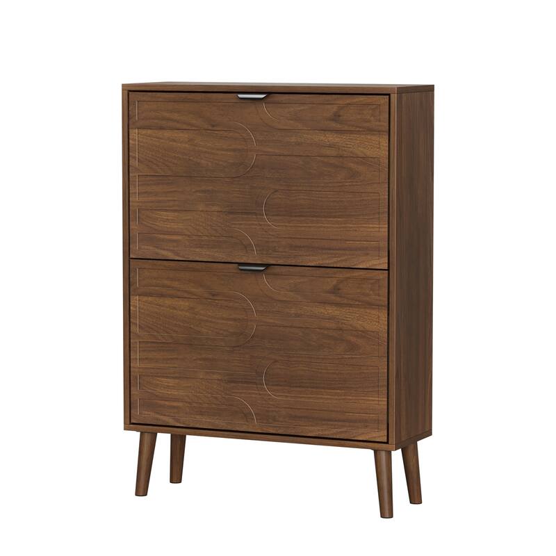 Medieval Modern Independent 23.62-inch Walnut Shoe Storage Cabinet