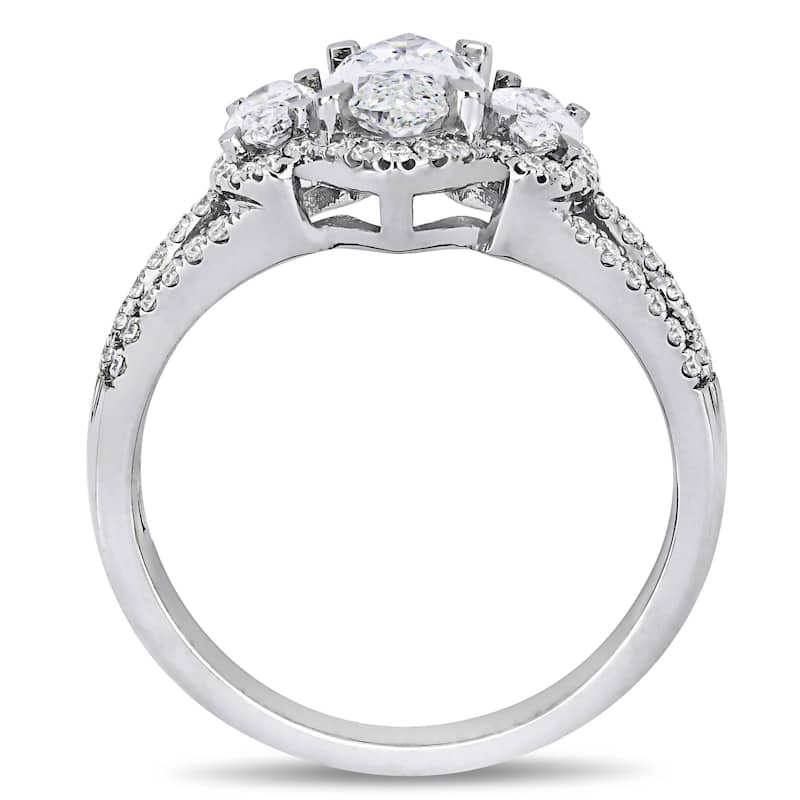 Miadora 1 1/2 - 1 3/4ct TDW 14k White Gold Engagement Ring