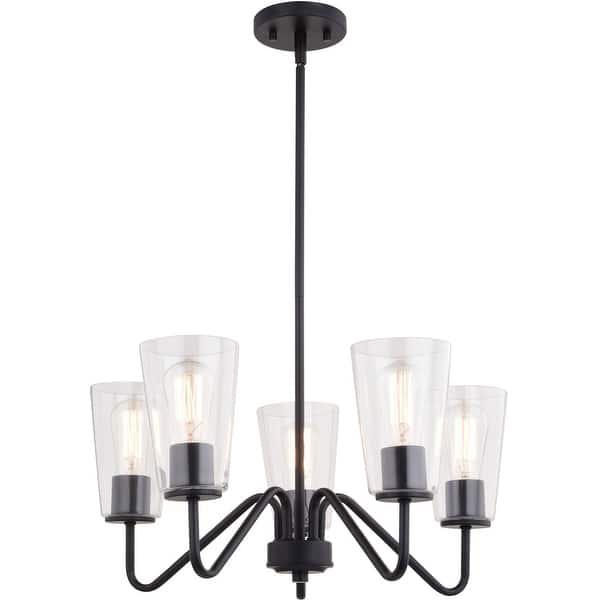 slide 2 of 11, Vaxcel Lighting H0284 Beverly 5 Light 23" Wide Chandelier Matte Black
