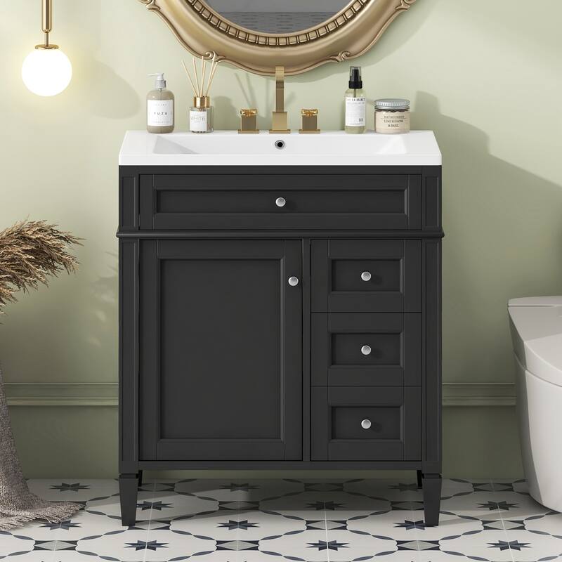 30"Wall Mounted Bathroom Vanity with Resin Sink