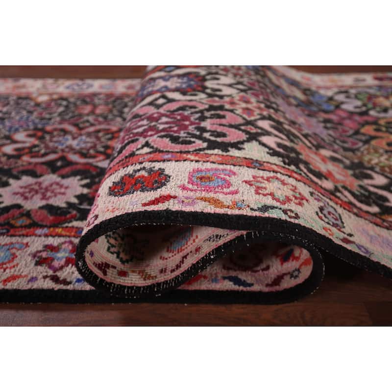 Geometric Anatolian Vintage Runner Rug Handmade Wool Carpet - 2'11"x 12'9"