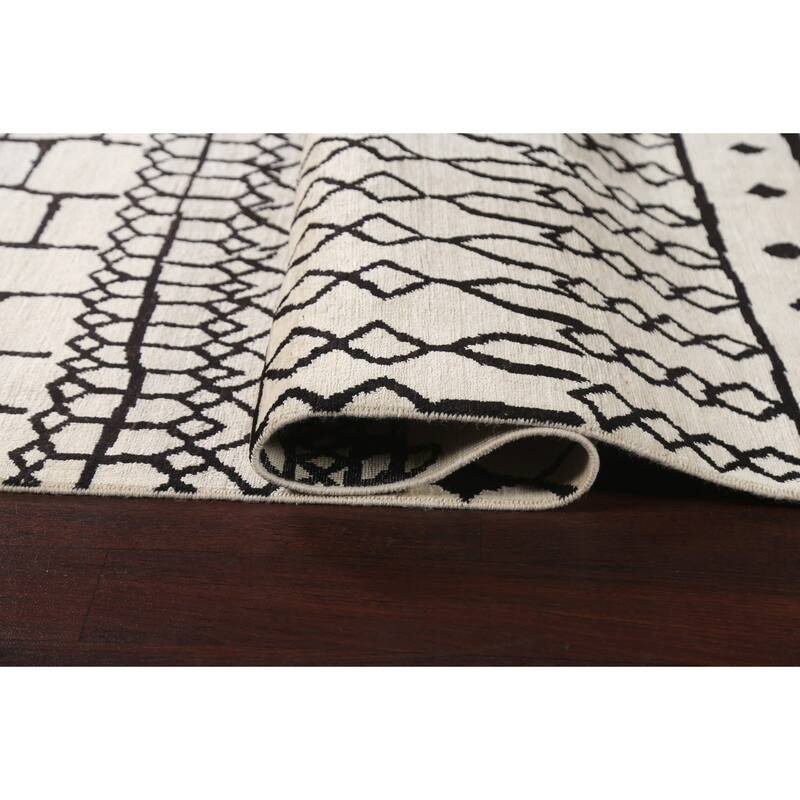 Vegetable Dye Moroccan Contemporary Area Rug Hand-knotted Wool Carpet - 8'1" x 9'9"