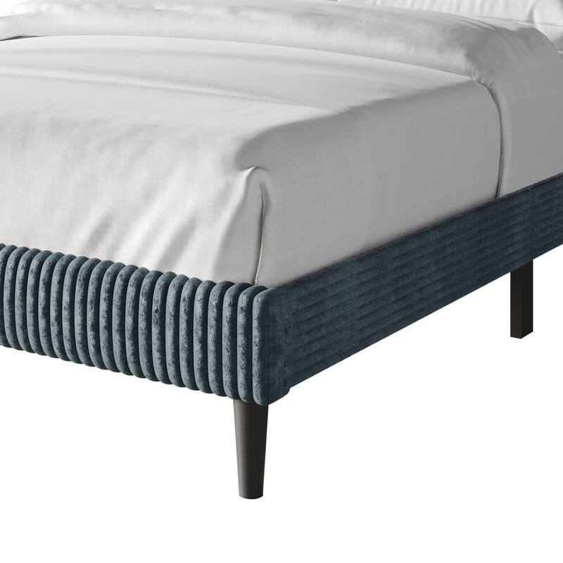 CraftPorch Modern Wingback Upholstered Velvet Bed