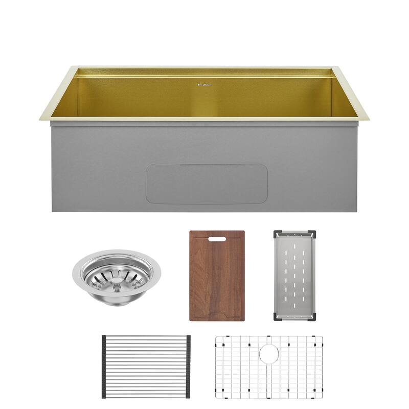 Swiss Madison SM-KU801 Tourner 32" Undermount Single Basin Stainless - Gold