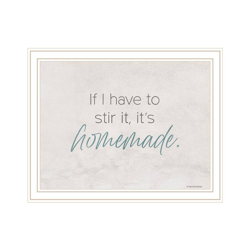 TrendyDecor4U Contemporary "It's Homemade" Framed Print Wall Art - White