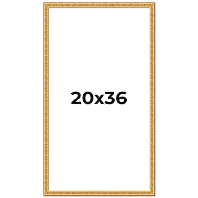 20x36 Frame Gold Real Wood Picture Frame Width 1 inches | Interior