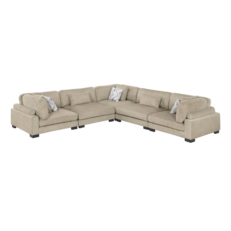 Abbeville Microfiber 5-Piece Modular Sectional - Brown