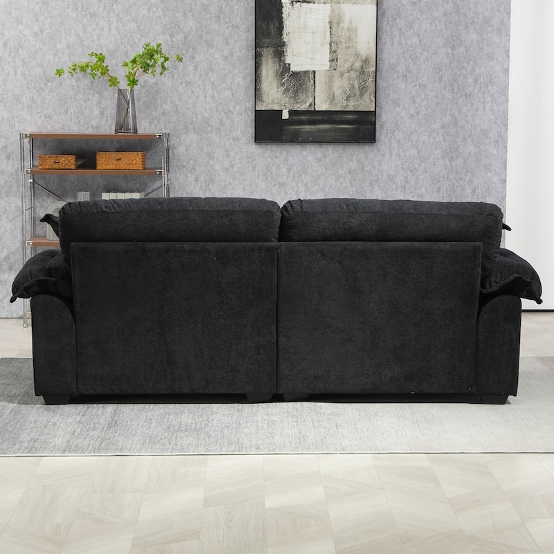 84" Chenille Sofa Small Sofa Loveseat Deep Seat Sofa Couch with 2 Throw Pillows & Memory Foam Lounge