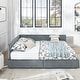 preview thumbnail 20 of 53, L Shaped Upholstered Tufted Bed Frame, Storage Sofa Bed Frame with 2 Drawers, Queen Size Velvet Fabric Daybed, Wood Slat Support Gray - Queen