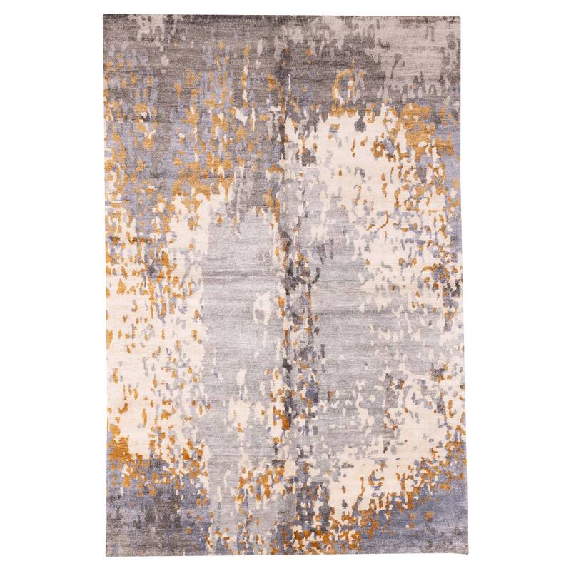 ECARPETGALLERY Hand-knotted Legacy Grey Silk Rug - 6'6 x 9'8