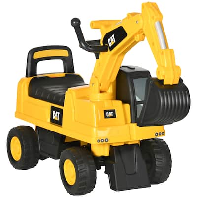 Licensed CAT Excavator Ride-On for Toddlers, Interactive Shovel, Stable Design, Comfortable Seat