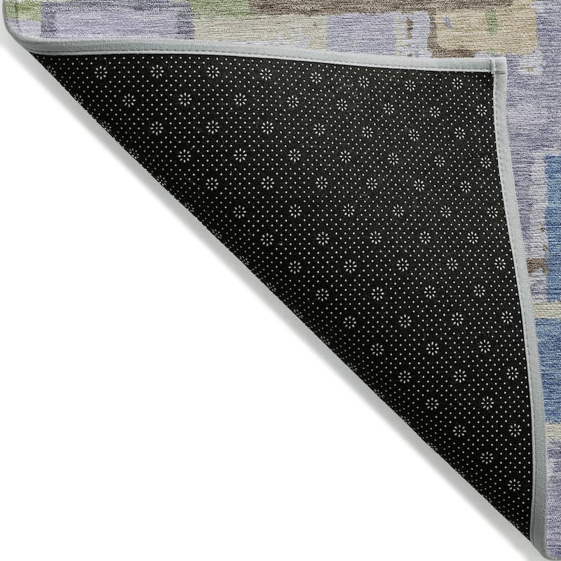 Machine Washable Indoor/ Outdoor Contemporary Geo Chantille Rug