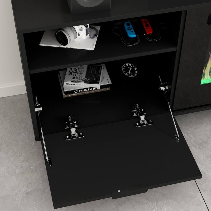 Ambient Electric Fireplace and Durable TV Stand Energy Efficient