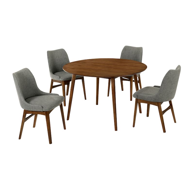 Arcadia and Azalea 48" Round Wood 5 Piece Dining Set