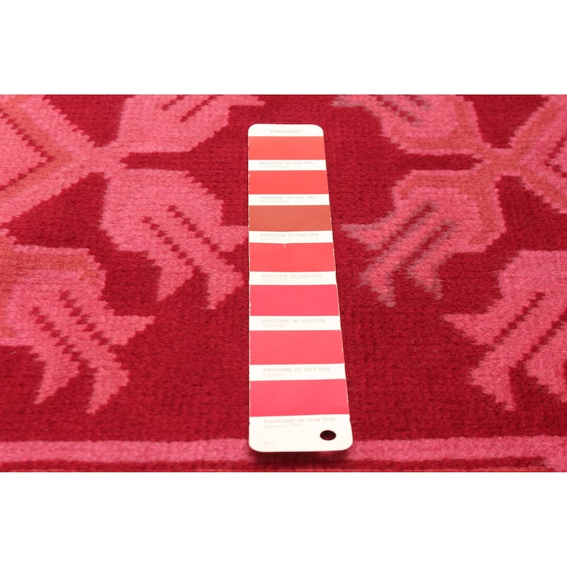 ECARPETGALLERY Hand-knotted Color Transition Red Wool Rug - 2'8 x 8'4