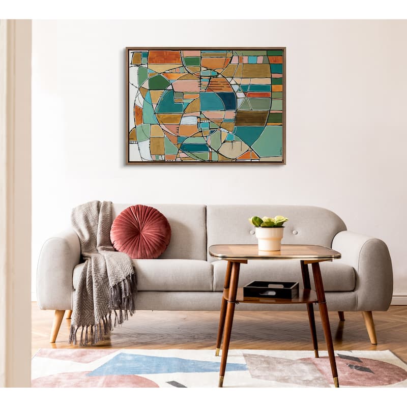 Kate and Laurel Sylvie Stardust Chords Framed Canvas by Leah Nadeau