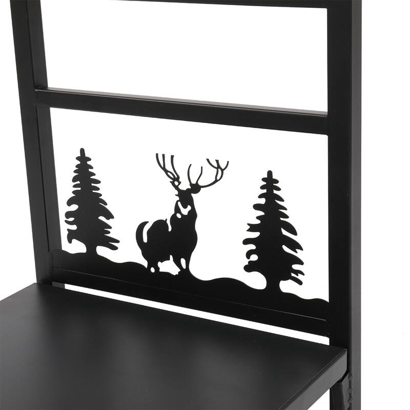 17.7" Single Layer Firewood Rack With Animal Pattern