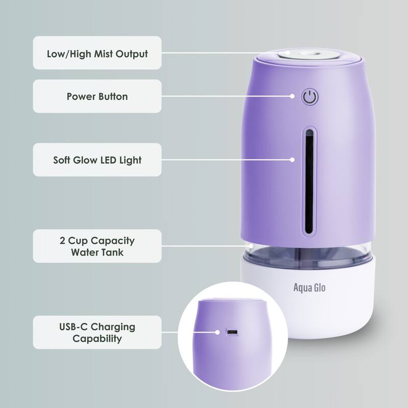 Airvana AG260HUM Aqua Glo Portable Ultrasonic Cool Mist Humidifier