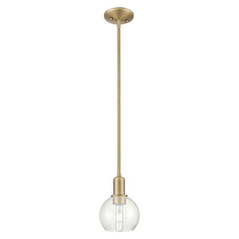Innovations Lighting Endless Possibilities Arcadia - Athens - 1 Light 6" Stem Hung Mini Pendant - Brushed Brass/Seedy