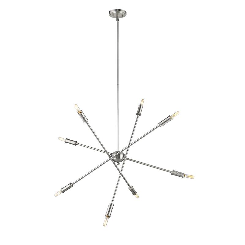 Mid-Century Modern Sputnik Satin Nickel Chandelier