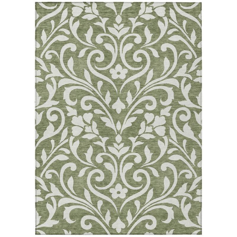 HomeRoots Floral Transitional Rectangle Outdoor Rug