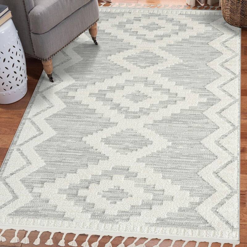 Luxe Weavers South Western Geometric Diamond Area Rug, Indoor Fringe Carpet