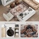 preview thumbnail 5 of 7, HOMCOM Washable Area Rug, 5'x7' Vintage Indoor Distressed Carpet, Retro Floor Cover Foldable, Floral Print Mat for Living Room