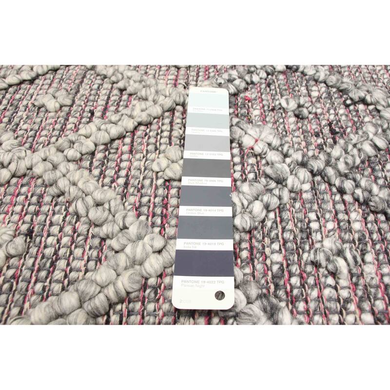 ECARPETGALLERY Braid weave Sienna Grey Wool Rug - 5'1 x 8'2