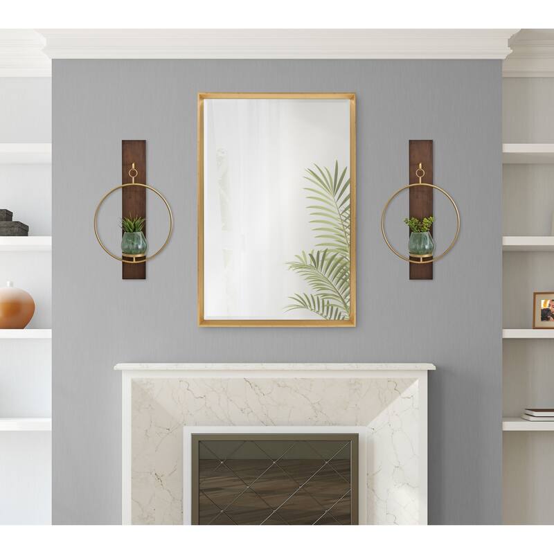 Kate and Laurel Maxfield Wood and Metal Wall Sconce - 13x24