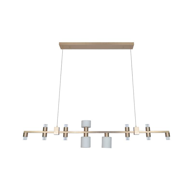 13-Light Brass LED Chandelier With Glass Shades
