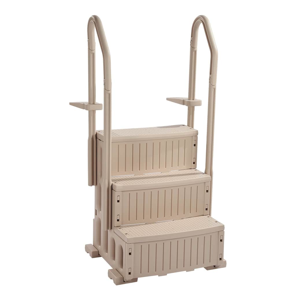 3 Step Pool Ladder with Double Handrails for 36 to 48 Inch Pools - 59 x 32.3 x 26.4 inch