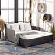 preview thumbnail 2 of 59, SAFAVIEH Outdoor Cadeo Wicker Daybed with Pillows and Cushions