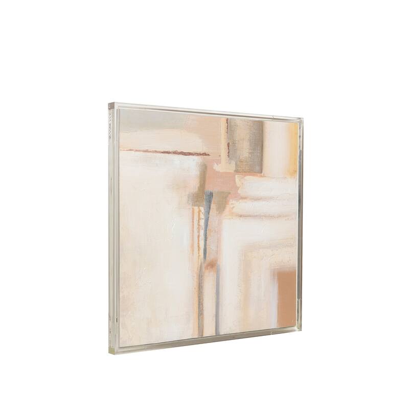 Canvas Wall Art Wood Frame Abstract Textured Design - 40" Multi