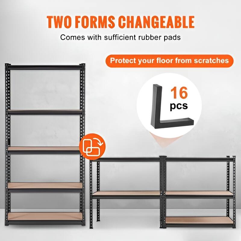 Adjustable Metal Storage Shelves 5 Tier Heavy Duty Utility Rack for Garage and Kitchen
