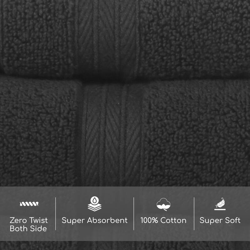 Home Weavers Elegance Essentials 550GSM Cotton Zero Twist Super Absorbent Bath Towel Set of 8