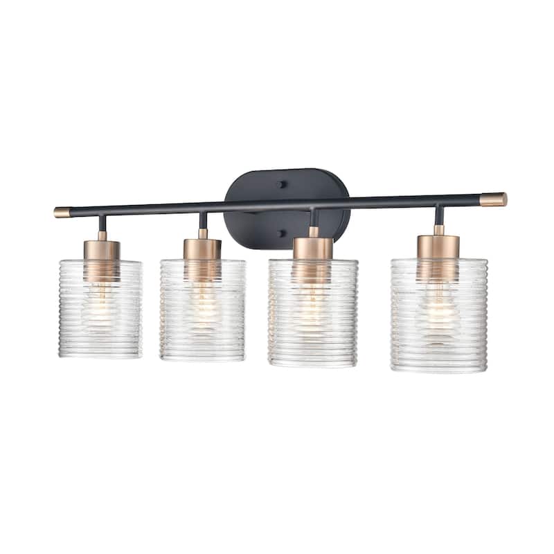 Millennium Lighting Renitta Vanity Light Fixture with Clear Ribbed Glass Shades