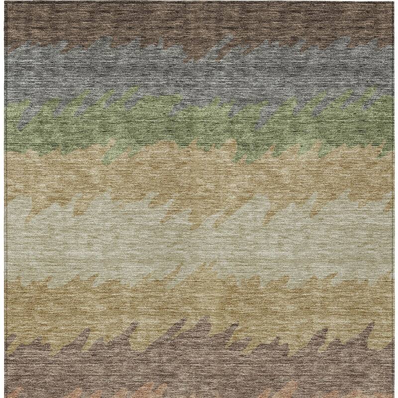 HomeRoots Striped Transitional Rectangle Outdoor Rug