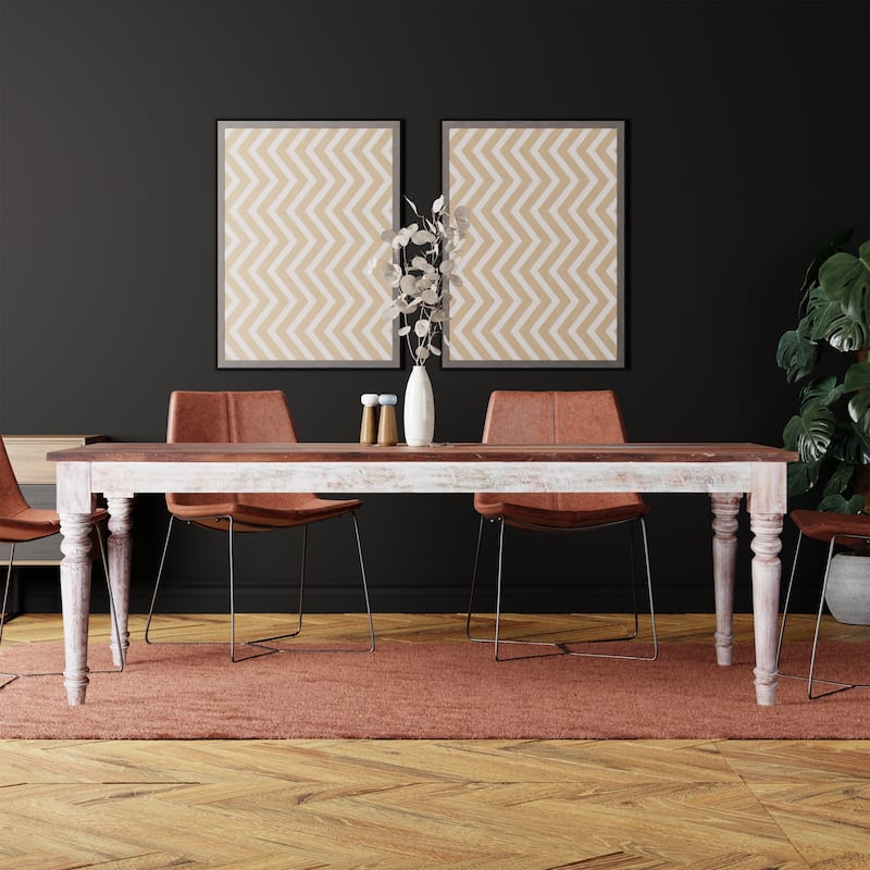 Maadze Vega Solid Wood 90 inch long Dining Table - Brown