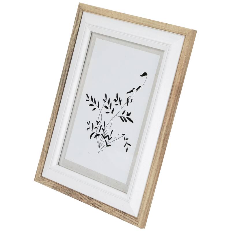 Wooden Picture Frames for 5" x 7" Photo - Natural and White - Set of 4