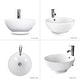 preview thumbnail 4 of 6, Ceramic Bathroom Sink with Round Design and Faucet Combo - 16.5*8*5.5