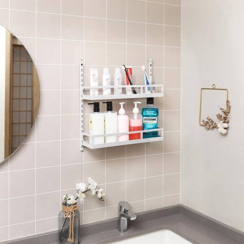 Wall Mount Spice Rack Organizer 5 Tier Height-Adjustable Hanging - ‎5.4"D x 15.6"W x 32.3"H