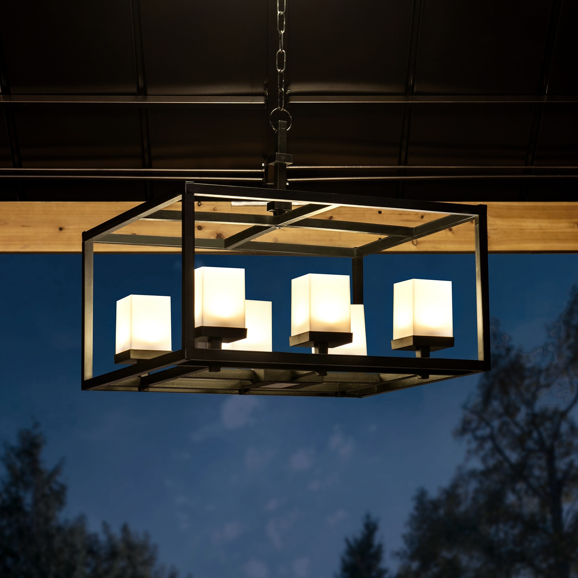 Sunjoy battery top led chandelier