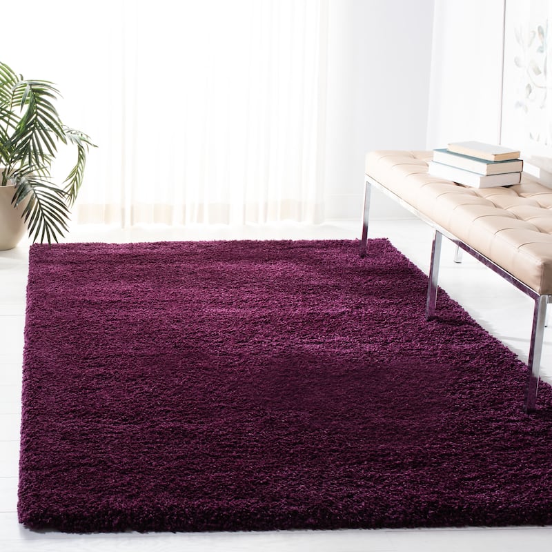 SAFAVIEH Santa Monica Shag Einara 2-inch Thick Area Rug - 4' x 6' - Purple - Rectangle