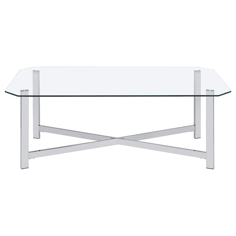 Cronin Tempered Glass Top Coffee Table Set Chrome