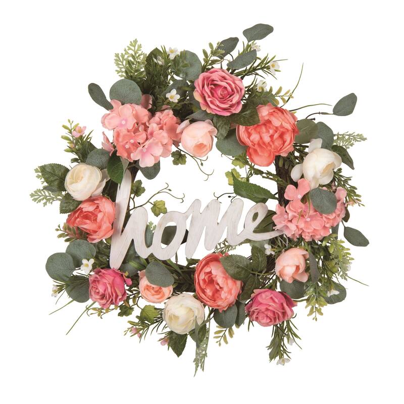 Transpac Plastic 24" Multicolor Spring Spring Home Wreath