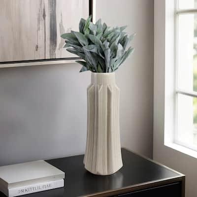 Ceramic Vase with Sculptural Swirl Design and Textured Detailing